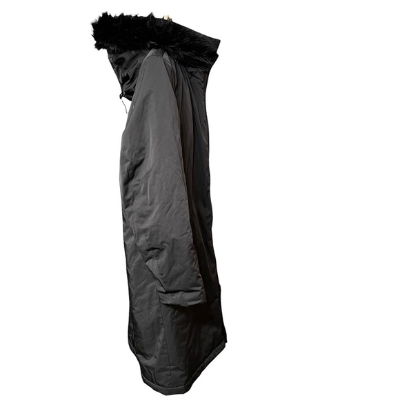 Zara Man Black Faux Fur Hooded Zipper Front Windbreaker Coat Size M - Picture 8 of 11